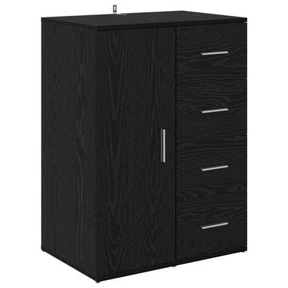 Servírovací Skříň Černý Dub 59 X 39 X 80 Cm Kompozitní Dřevo