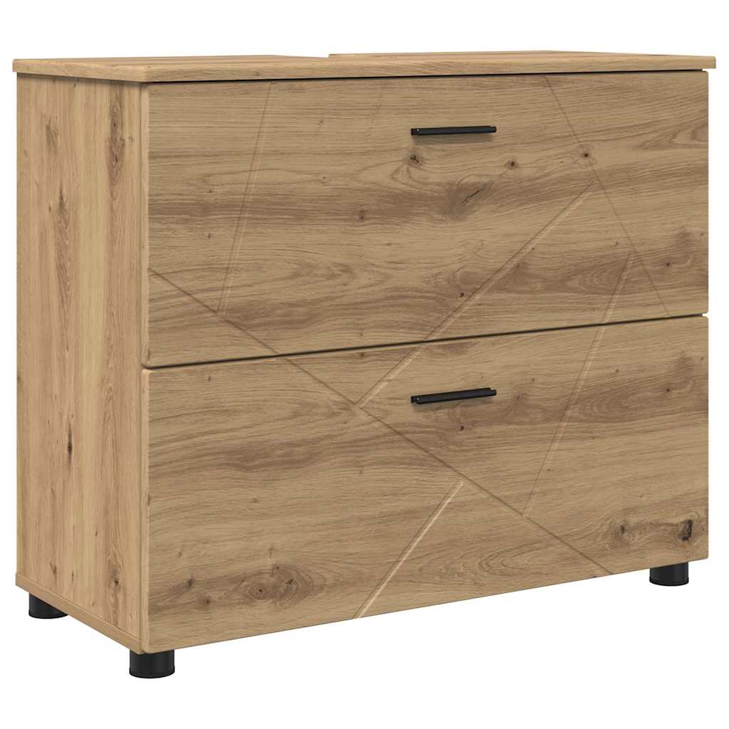 Koupelnová Skříň Se Zásuvkou Artisanový Dub 76,5 X 35 X 64 Cm