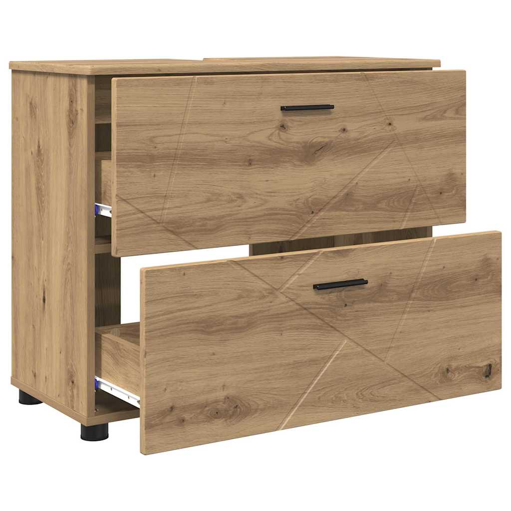 Koupelnová Skříň Se Zásuvkou Artisanový Dub 76,5 X 35 X 64 Cm