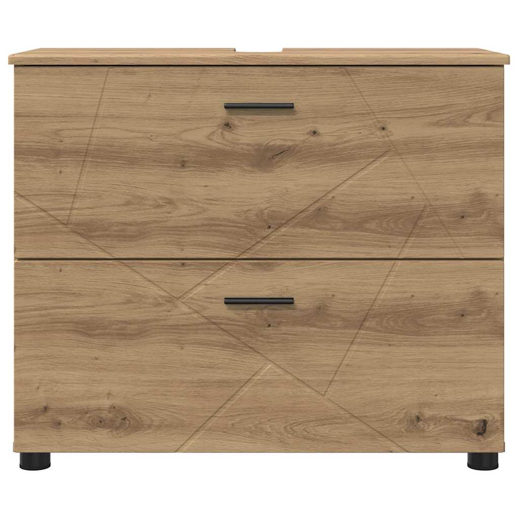 Koupelnová Skříň Se Zásuvkou Artisanový Dub 76,5 X 35 X 64 Cm