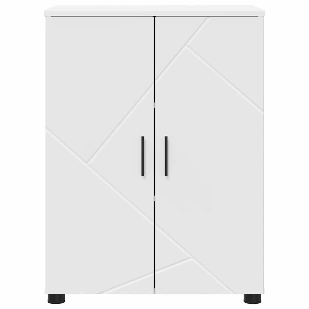 Koupelnová Skříň Bílá 60 X 35 X 80 Cm Kompozitní Dřevo, Kov