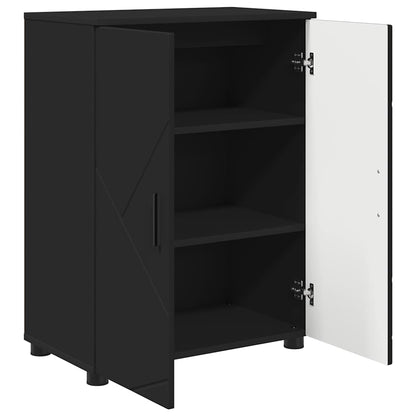 Koupelnová Skříň Černá 60 X 35 X 80 Cm Kompozitní Dřevo & Kov