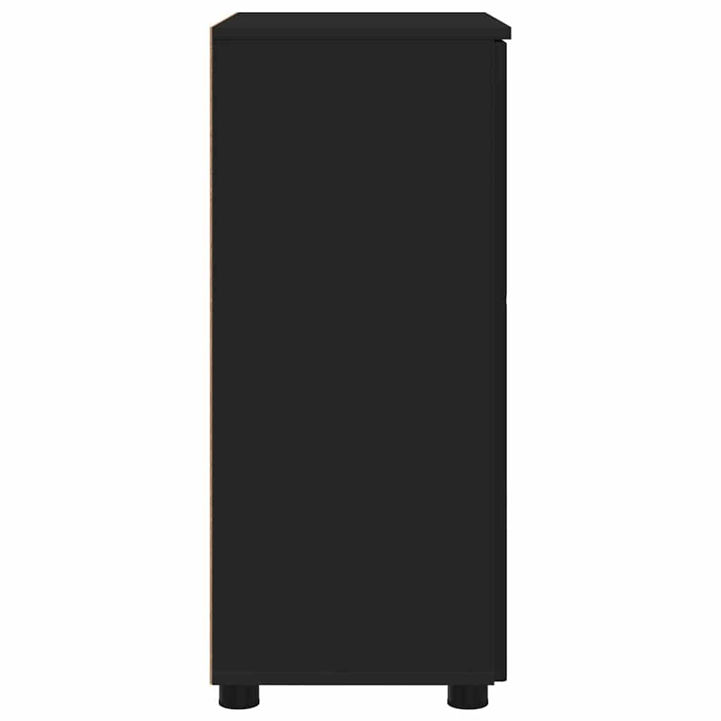 Koupelnová Skříň Černá 60 X 35 X 80 Cm Kompozitní Dřevo & Kov