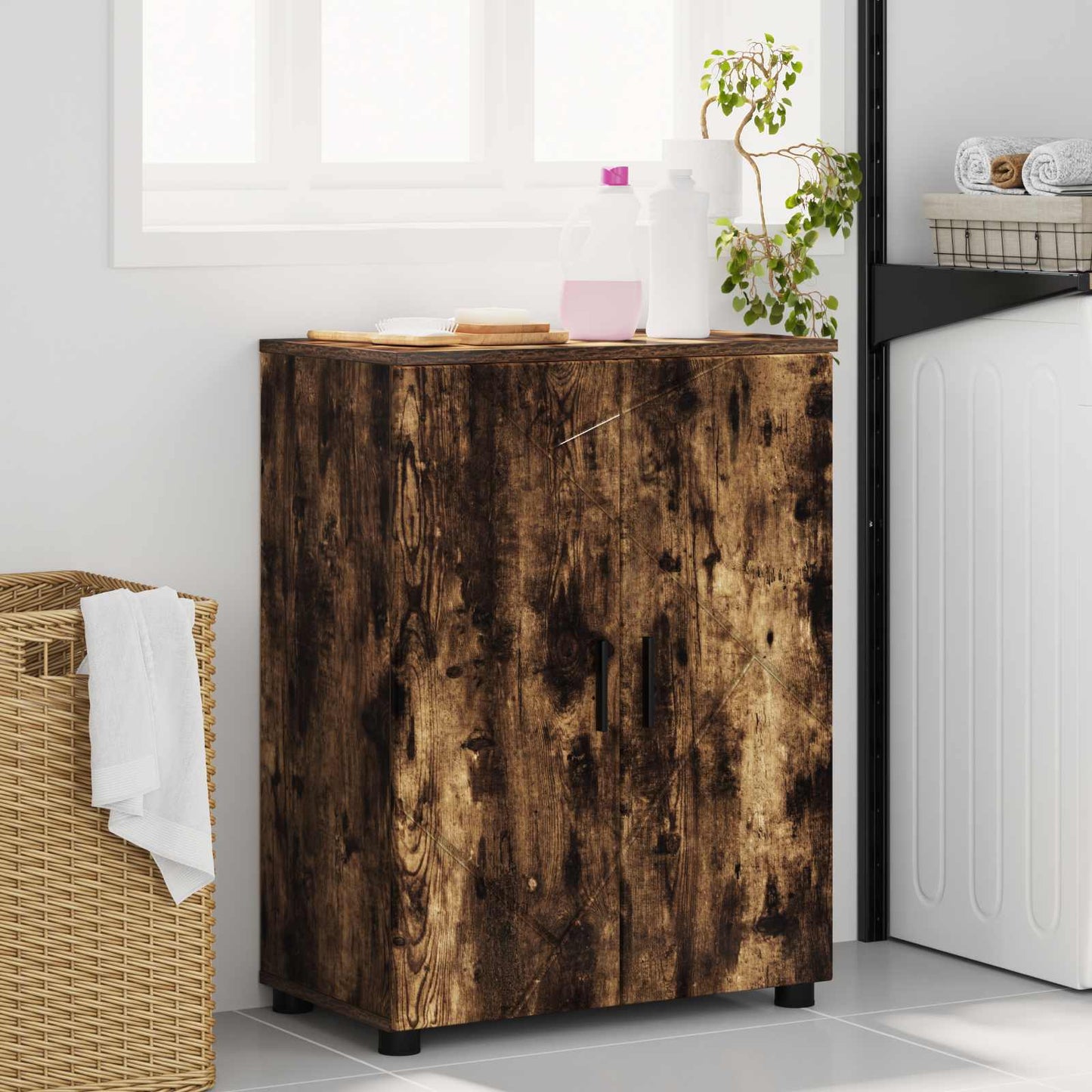 Koupelnová Skříň Kouřový Dub 60 X 35 X 80 Cm