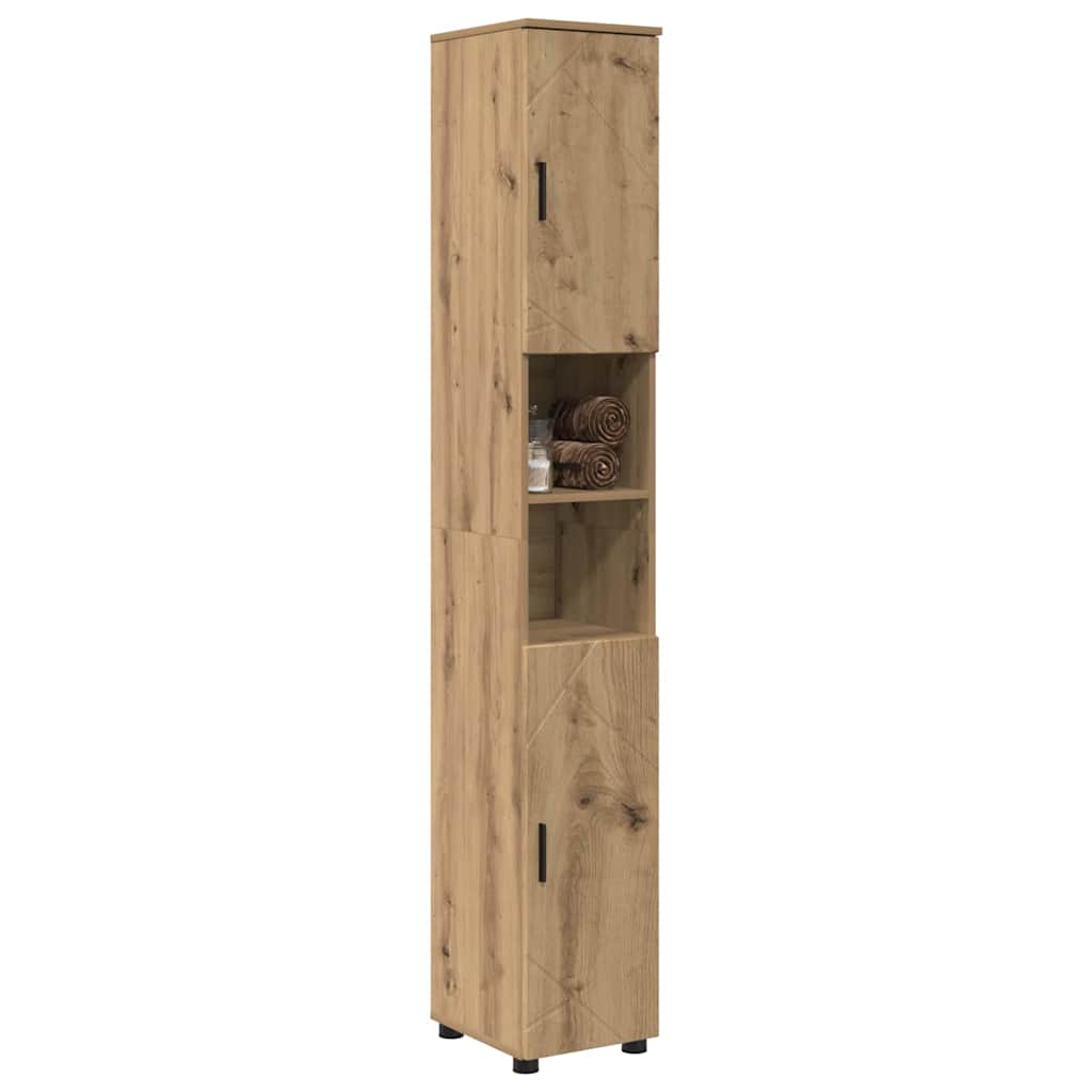Koupelnová Skříň S Úložištěm Artisanový Dub 30 X 35 X 192 Cm