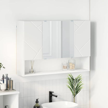 Zrcadlová Skříň Bílá 80 X 17 X 55 Cm Kompozitní Dřevo