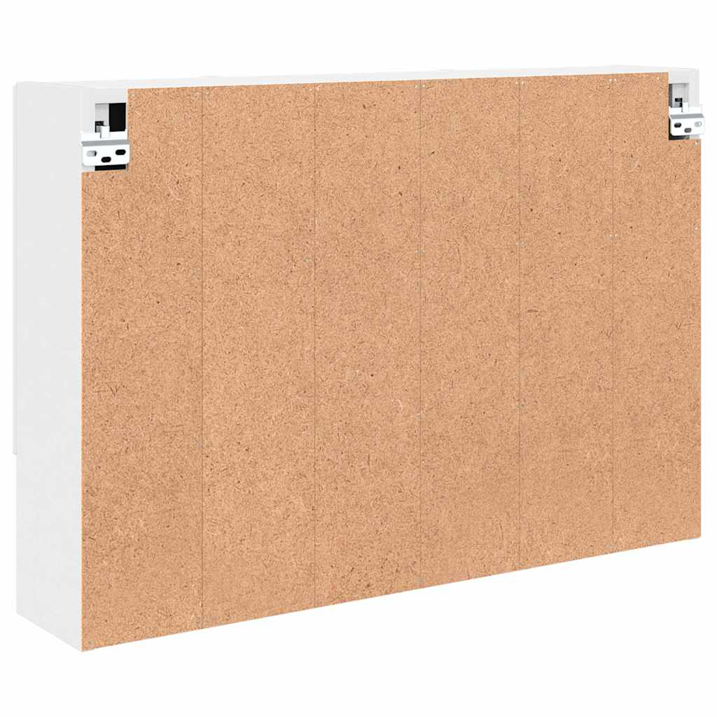 Zrcadlová Skříň Bílá 80 X 17 X 55 Cm Kompozitní Dřevo