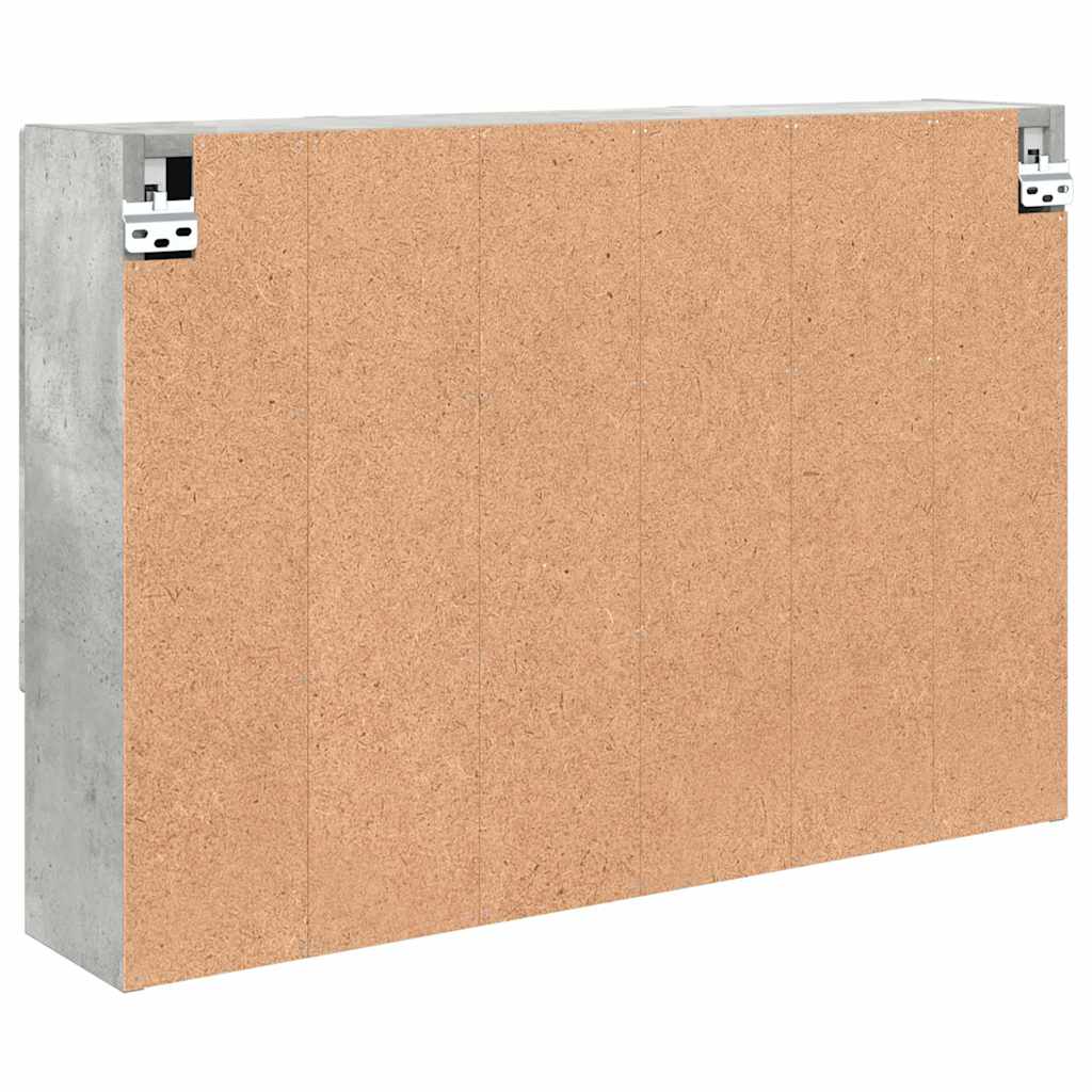 Zrcadlová Skříň Betonově Šedá 80 X 17 X 55 Cm Kompozitní Dřevo