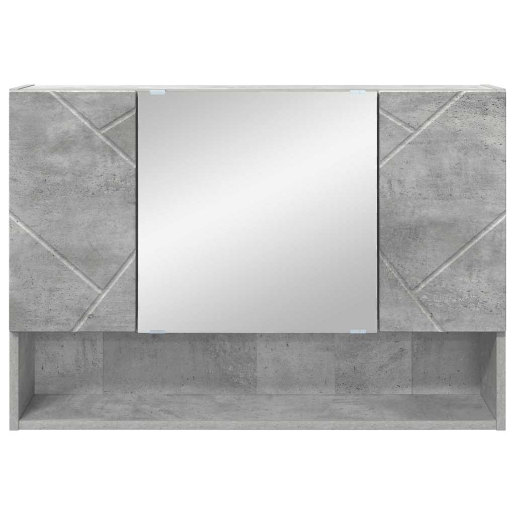 Zrcadlová Skříň Betonově Šedá 80 X 17 X 55 Cm Kompozitní Dřevo
