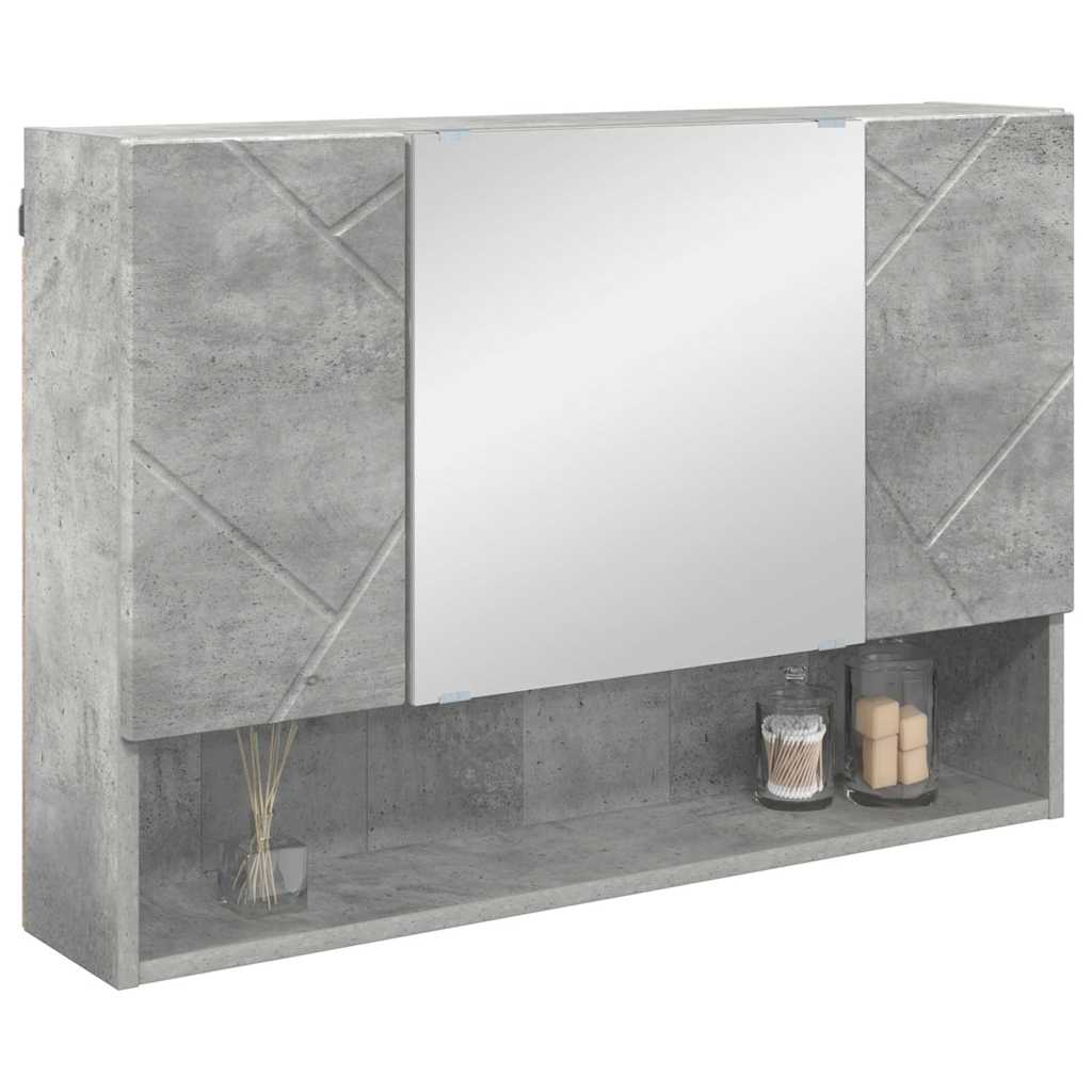 Zrcadlová Skříň Betonově Šedá 80 X 17 X 55 Cm Kompozitní Dřevo