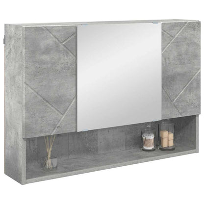 Zrcadlová Skříň Betonově Šedá 80 X 17 X 55 Cm Kompozitní Dřevo