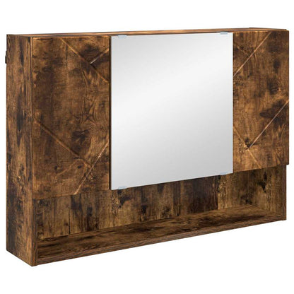Zrcadlová Skříň Kouřový Dub 80 X 17 X 55 Cm Kompozitní Dřevo