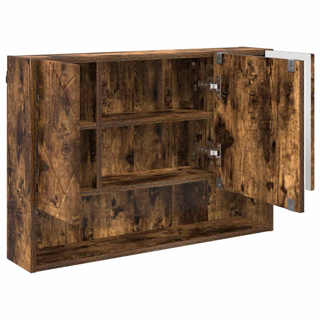 Zrcadlová Skříň Kouřový Dub 80 X 17 X 55 Cm Kompozitní Dřevo