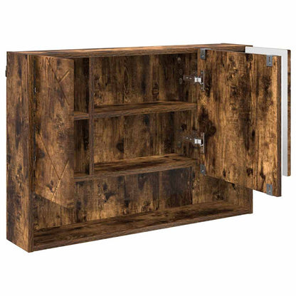 Zrcadlová Skříň Kouřový Dub 80 X 17 X 55 Cm Kompozitní Dřevo