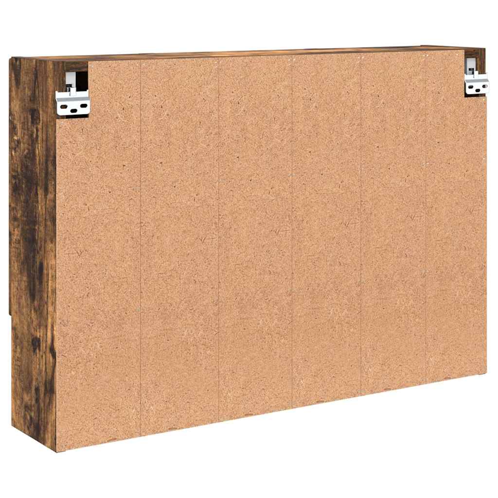Zrcadlová Skříň Kouřový Dub 80 X 17 X 55 Cm Kompozitní Dřevo