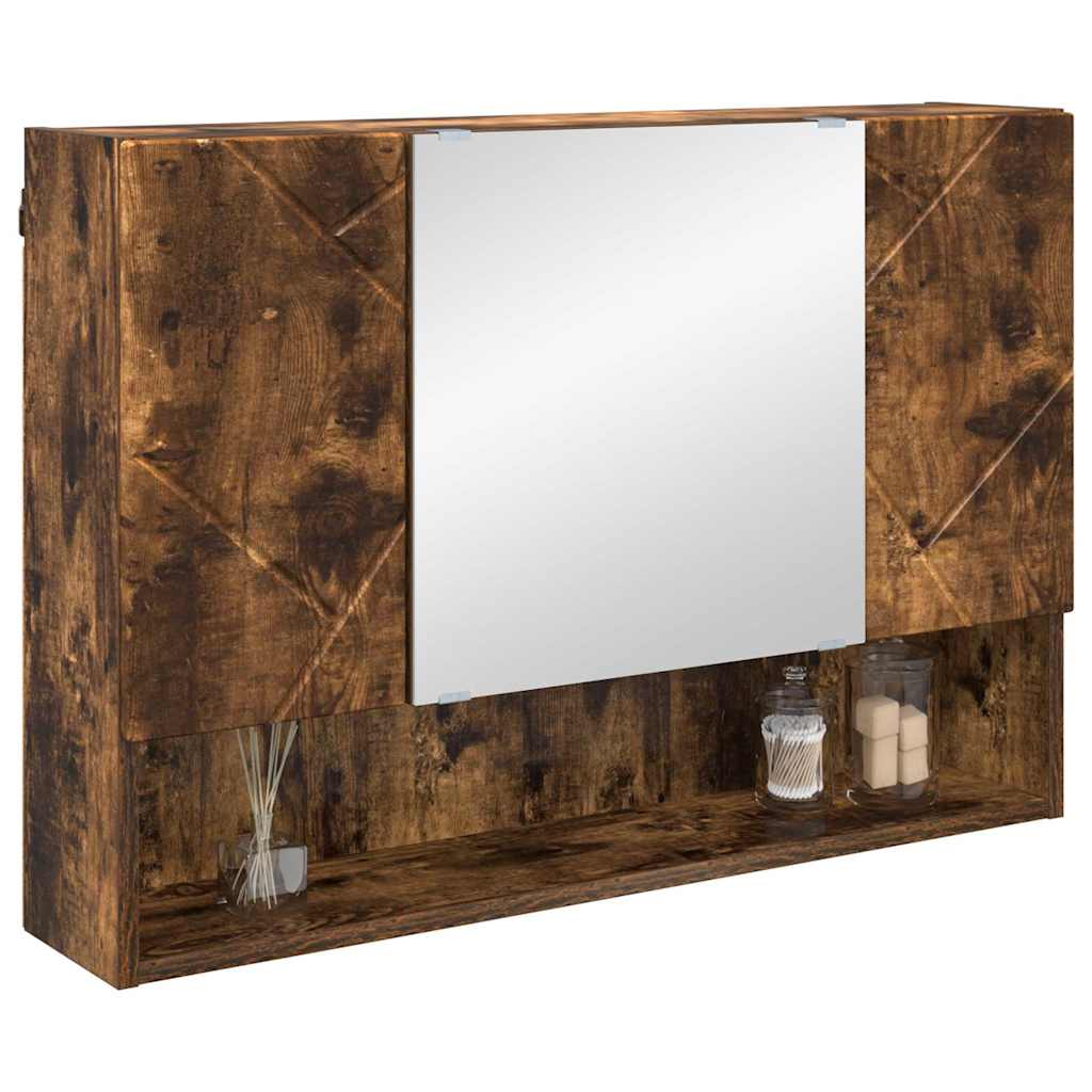 Zrcadlová Skříň Kouřový Dub 80 X 17 X 55 Cm Kompozitní Dřevo