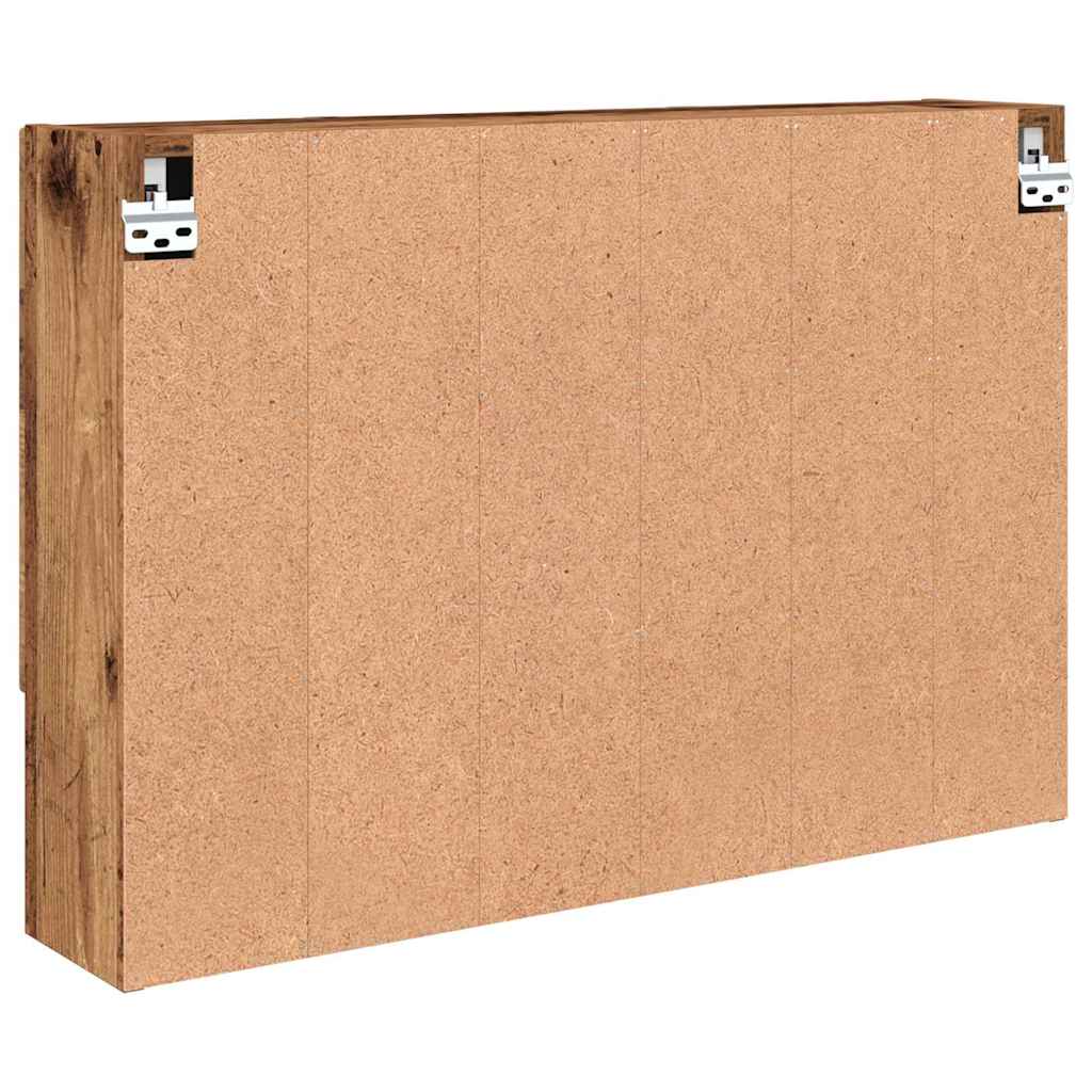 Zrcadlová Skříň Staré Dřevo 80 X 17 X 55 Cm Kompozitní Dřevo
