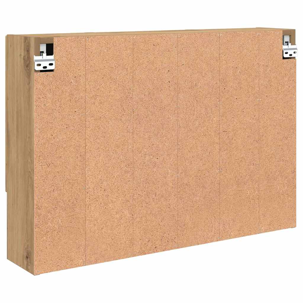 Zrcadlová Skříň Artisanový Dub 80 X 17 X 55 Cm Kompozitní Dřevo