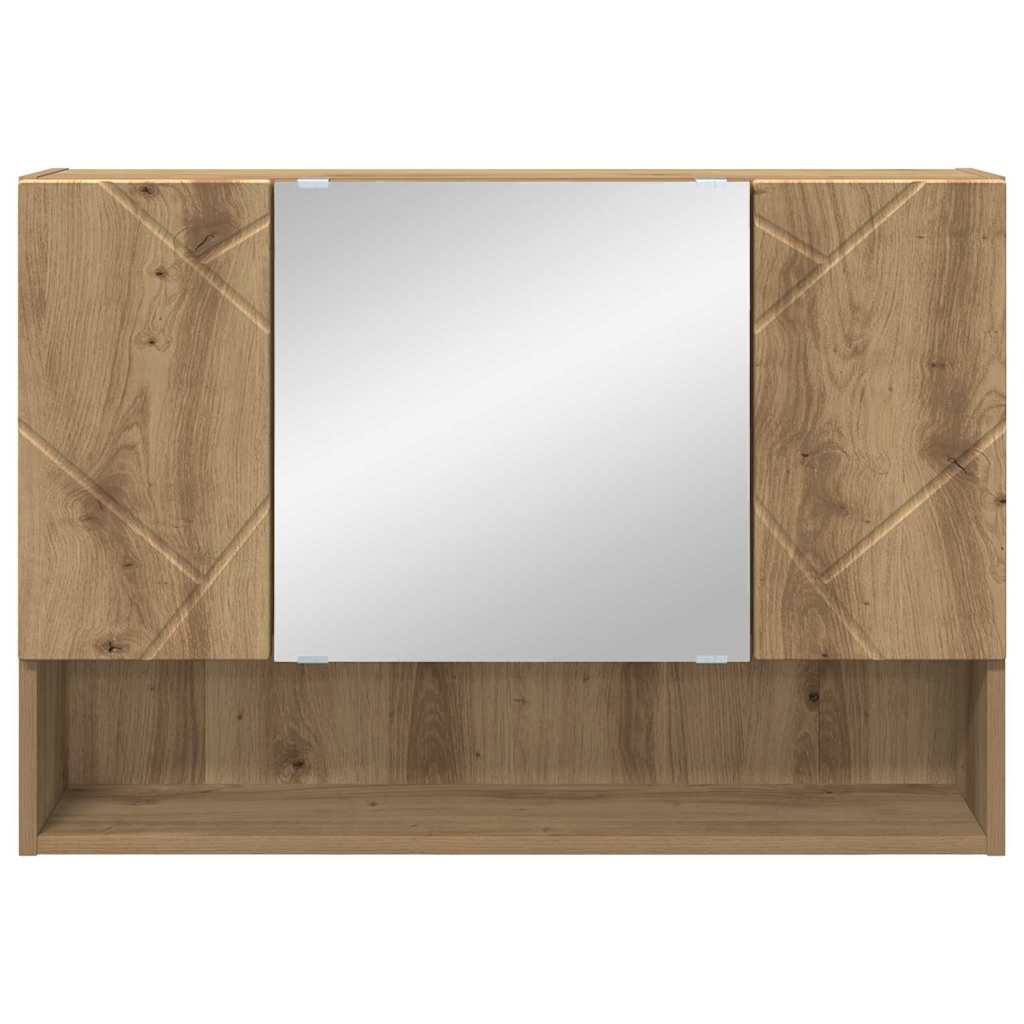 Zrcadlová Skříň Artisanový Dub 80 X 17 X 55 Cm Kompozitní Dřevo