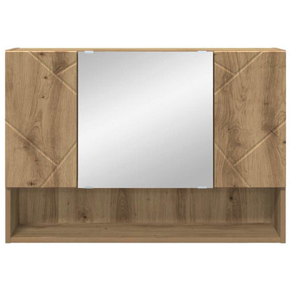 Zrcadlová Skříň Artisanový Dub 80 X 17 X 55 Cm Kompozitní Dřevo