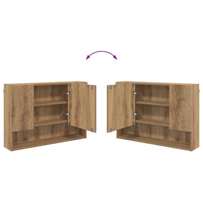 Zrcadlová Skříň Artisanový Dub 80 X 17 X 55 Cm Kompozitní Dřevo