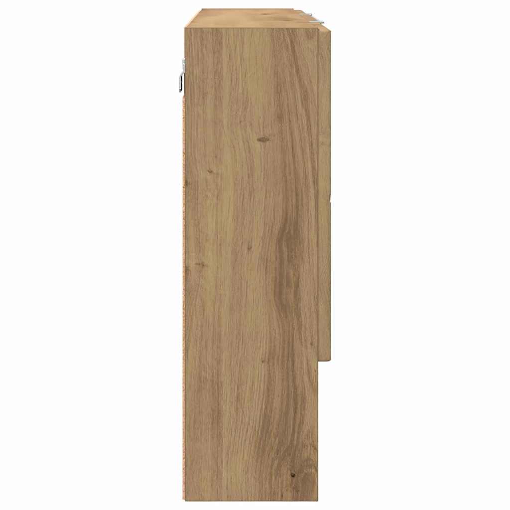 Zrcadlová Skříň Artisanový Dub 80 X 17 X 55 Cm Kompozitní Dřevo