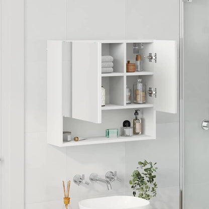Zrcadlová Skříň Bílá 59 X 17 X 55 Cm Kompozitní Dřevo