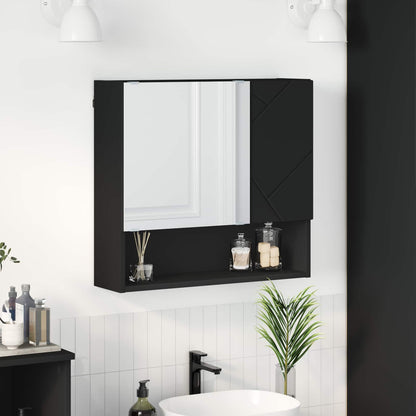 Zrcadlová Skříň Černá 59 X 17 X 55 Cm Kompozitní Dřevo