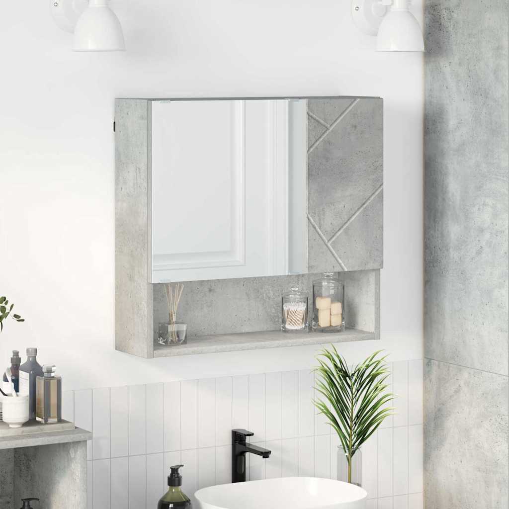Zrcadlová Skříň Betonově Šedá 59 X 17 X 55 Cm Kompozitní Dřevo
