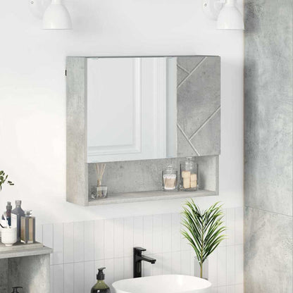 Zrcadlová Skříň Betonově Šedá 59 X 17 X 55 Cm Kompozitní Dřevo
