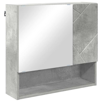 Zrcadlová Skříň Betonově Šedá 59 X 17 X 55 Cm Kompozitní Dřevo