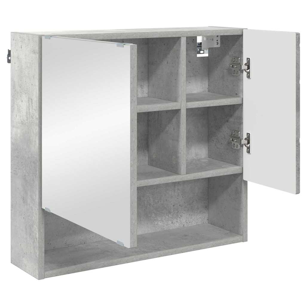 Zrcadlová Skříň Betonově Šedá 59 X 17 X 55 Cm Kompozitní Dřevo
