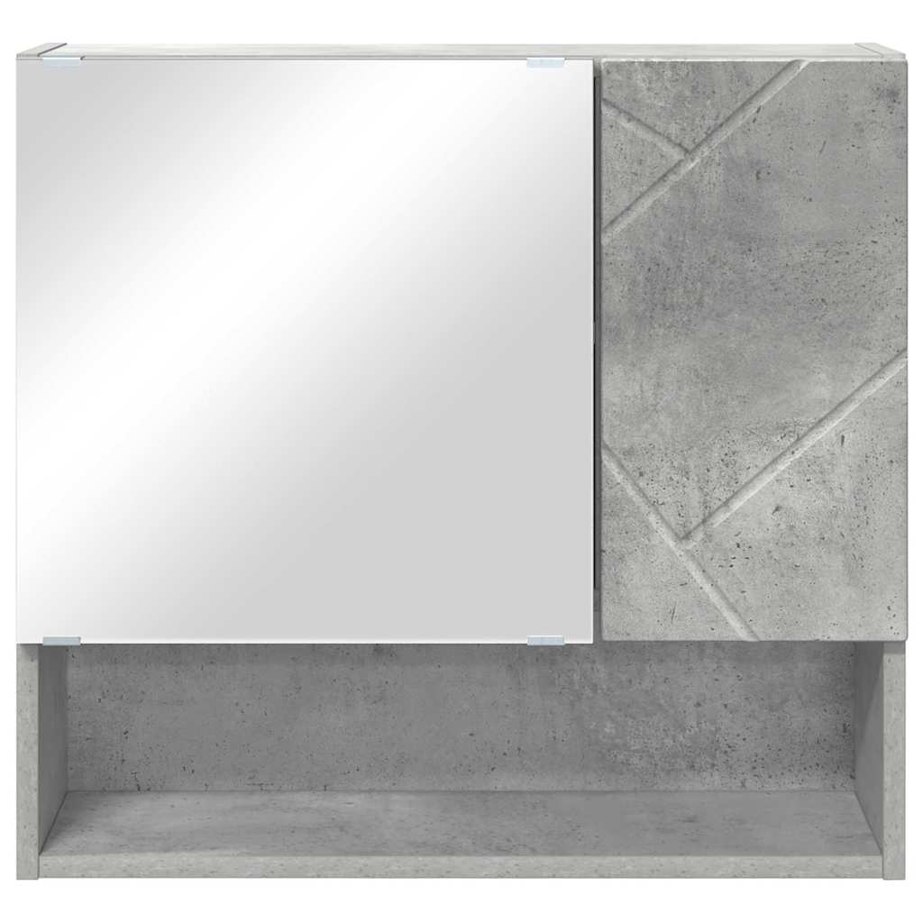Zrcadlová Skříň Betonově Šedá 59 X 17 X 55 Cm Kompozitní Dřevo