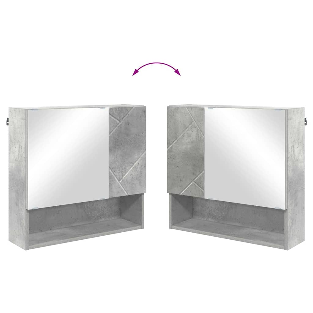 Zrcadlová Skříň Betonově Šedá 59 X 17 X 55 Cm Kompozitní Dřevo