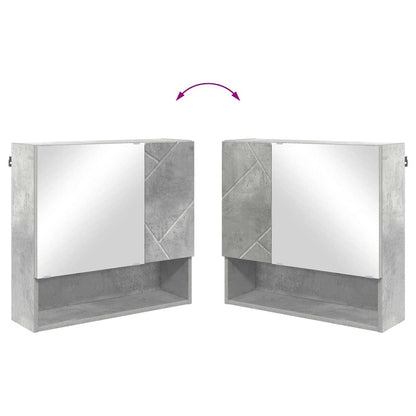 Zrcadlová Skříň Betonově Šedá 59 X 17 X 55 Cm Kompozitní Dřevo