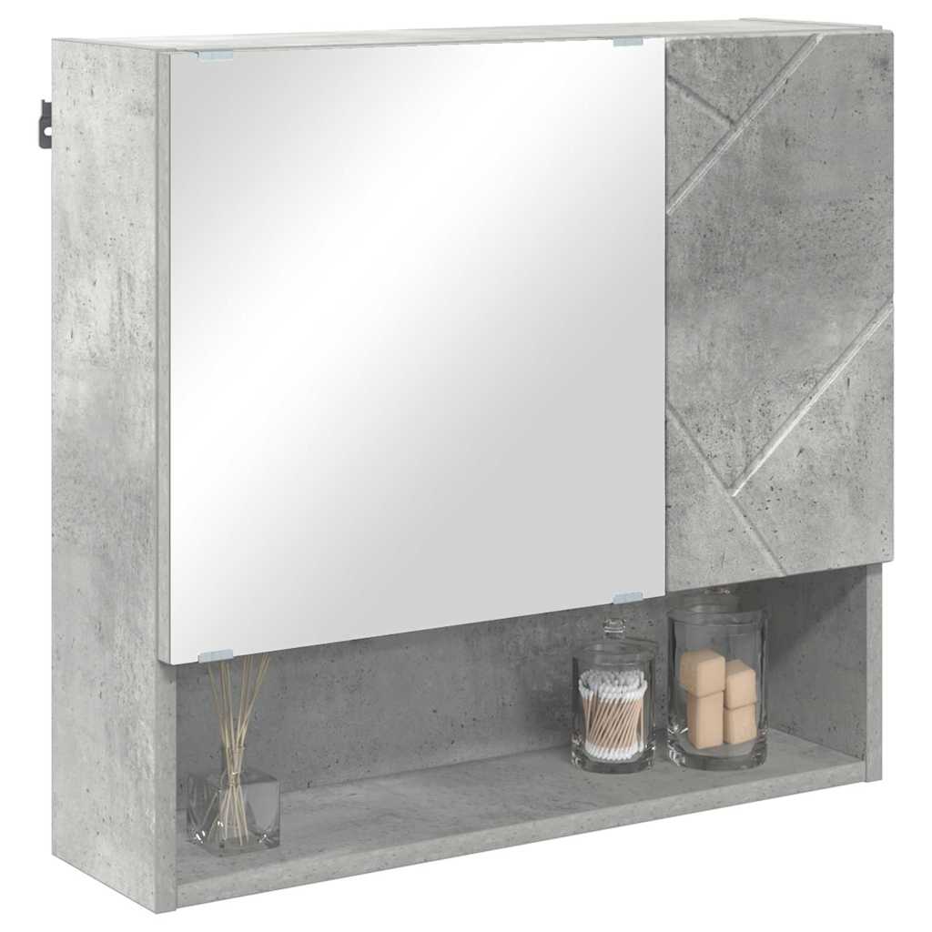 Zrcadlová Skříň Betonově Šedá 59 X 17 X 55 Cm Kompozitní Dřevo