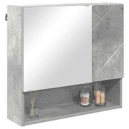 Zrcadlová Skříň Betonově Šedá 59 X 17 X 55 Cm Kompozitní Dřevo