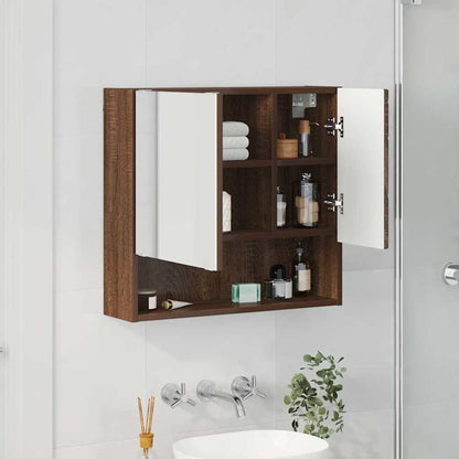 Zrcadlová Skříň Hnědý Dub 59 X 17 X 55 Cm Kompozitní Dřevo