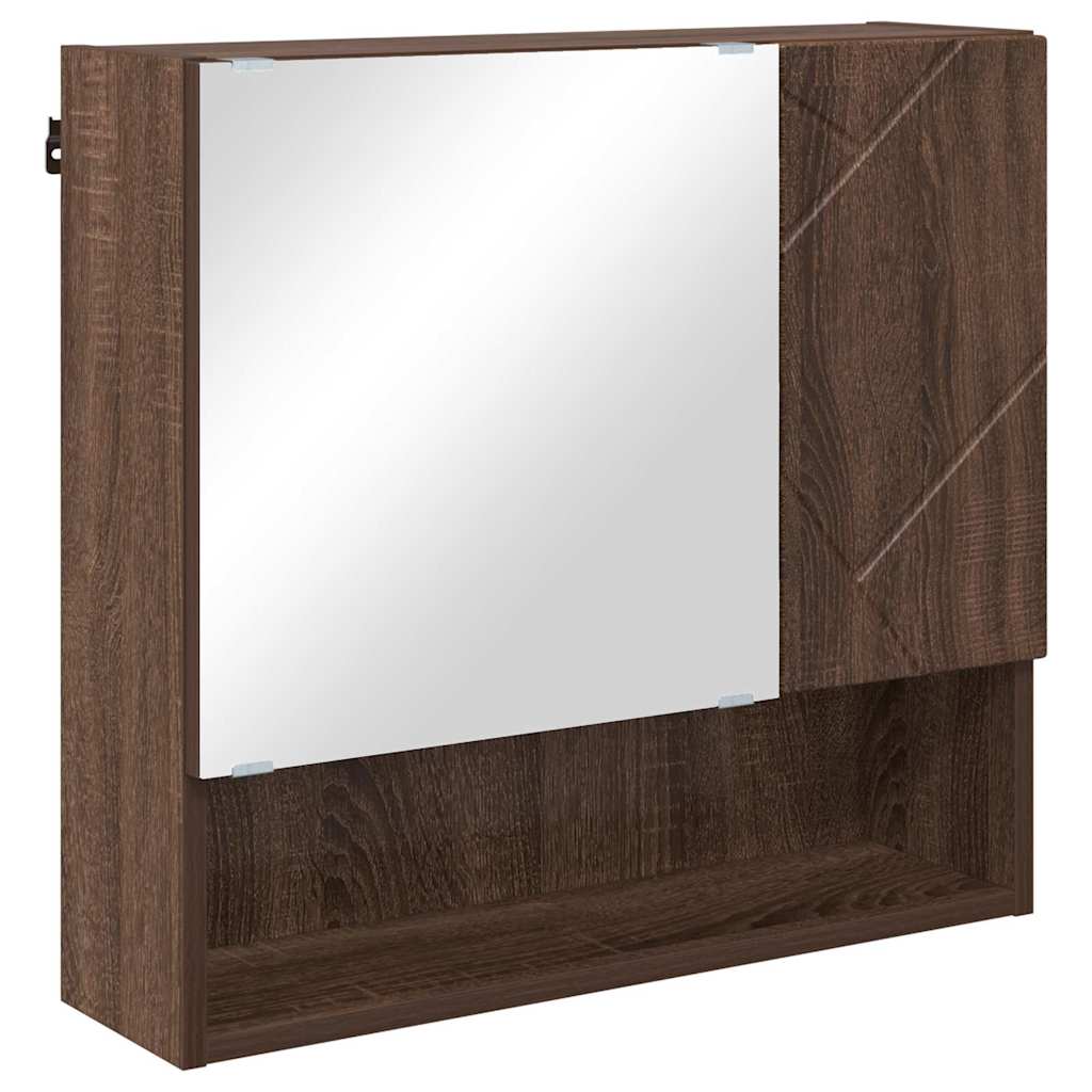 Zrcadlová Skříň Hnědý Dub 59 X 17 X 55 Cm Kompozitní Dřevo