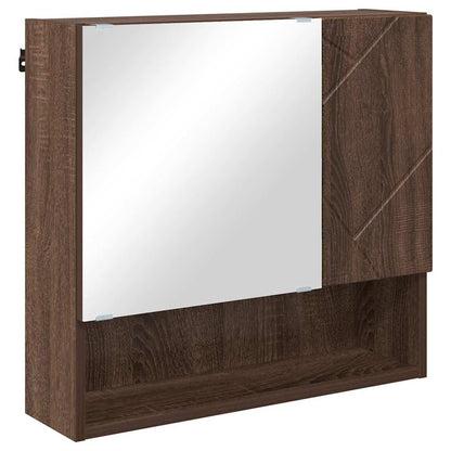 Zrcadlová Skříň Hnědý Dub 59 X 17 X 55 Cm Kompozitní Dřevo