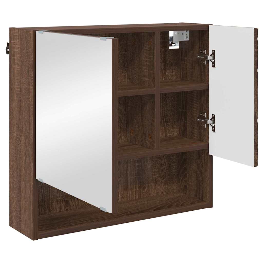 Zrcadlová Skříň Hnědý Dub 59 X 17 X 55 Cm Kompozitní Dřevo