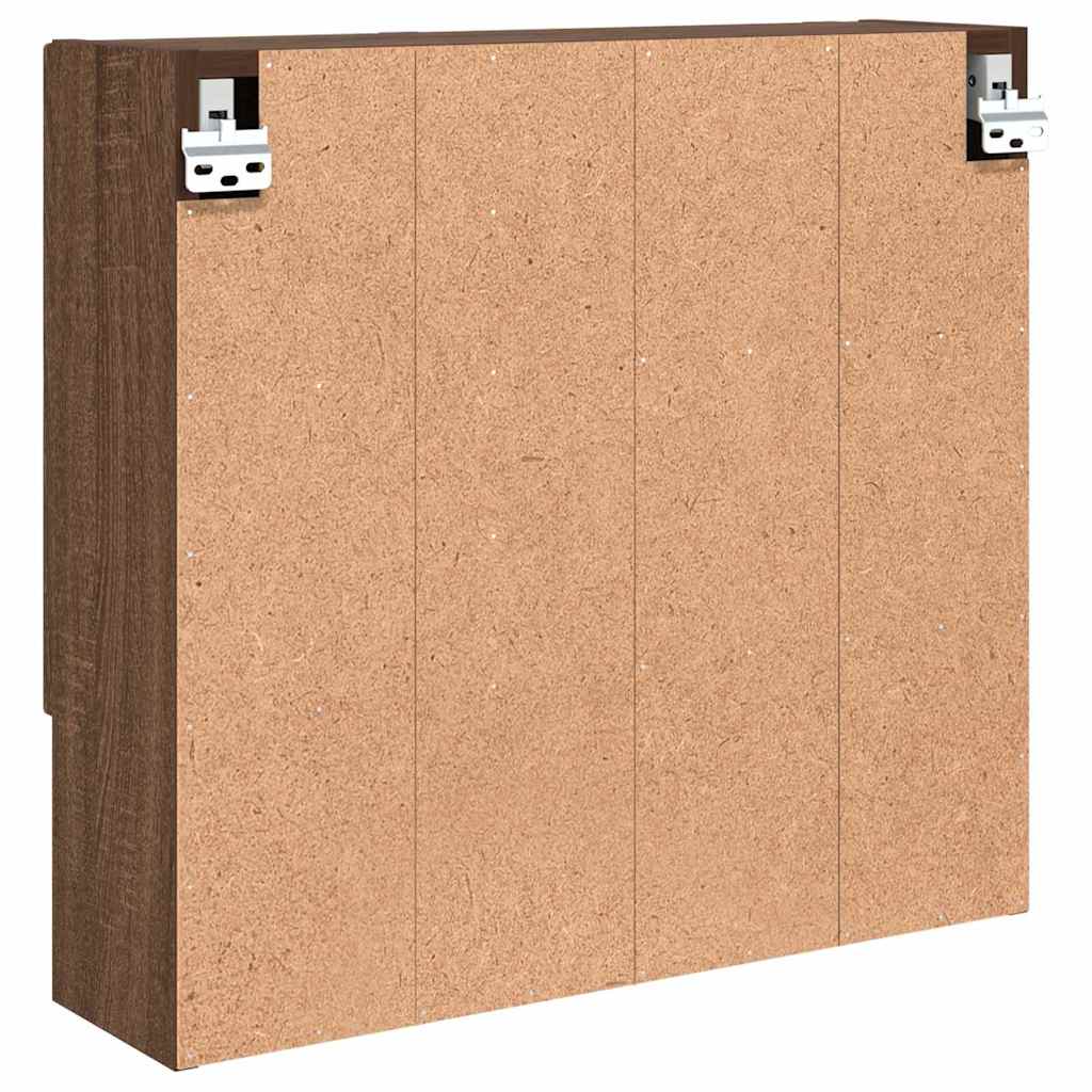 Zrcadlová Skříň Hnědý Dub 59 X 17 X 55 Cm Kompozitní Dřevo
