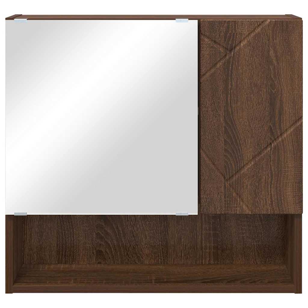 Zrcadlová Skříň Hnědý Dub 59 X 17 X 55 Cm Kompozitní Dřevo