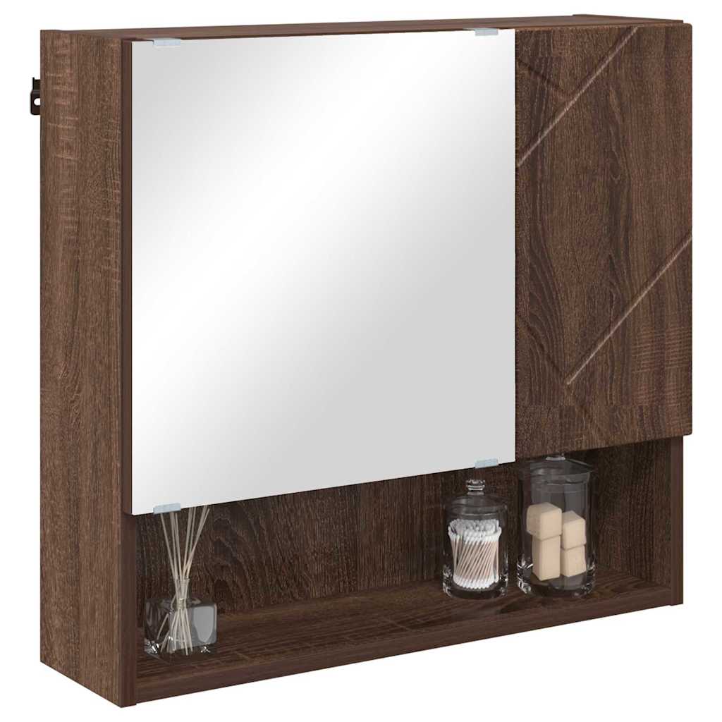 Zrcadlová Skříň Hnědý Dub 59 X 17 X 55 Cm Kompozitní Dřevo