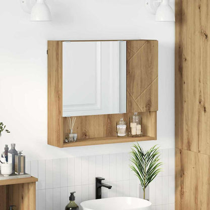 Zrcadlová Skříň Artisanový Dub 59 X 17 X 55 Cm Kompozitní Dřevo