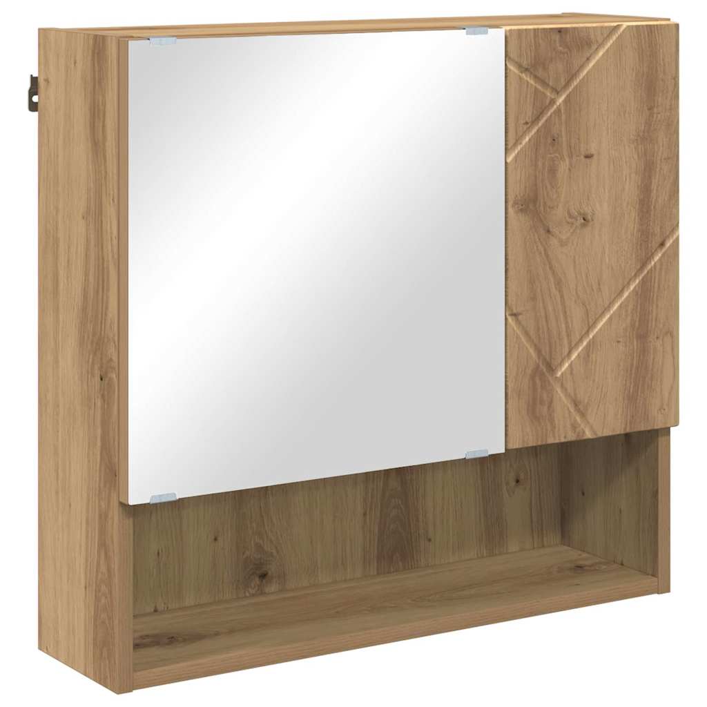 Zrcadlová Skříň Artisanový Dub 59 X 17 X 55 Cm Kompozitní Dřevo