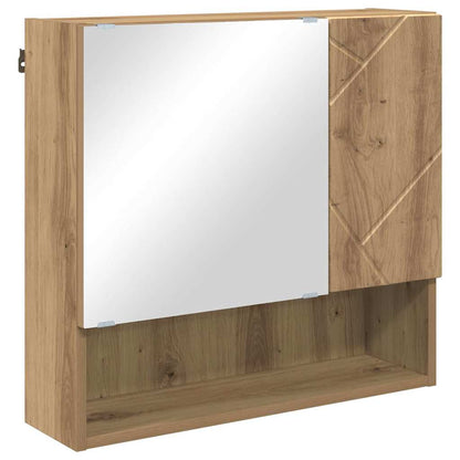 Zrcadlová Skříň Artisanový Dub 59 X 17 X 55 Cm Kompozitní Dřevo
