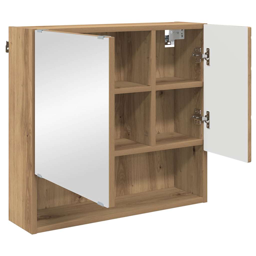 Zrcadlová Skříň Artisanový Dub 59 X 17 X 55 Cm Kompozitní Dřevo