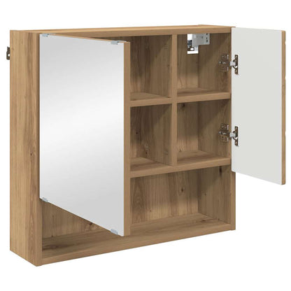 Zrcadlová Skříň Artisanový Dub 59 X 17 X 55 Cm Kompozitní Dřevo