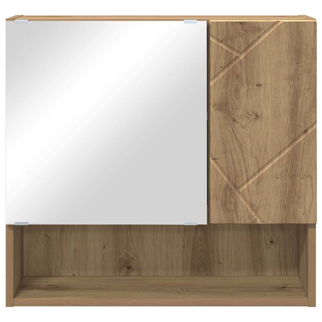 Zrcadlová Skříň Artisanový Dub 59 X 17 X 55 Cm Kompozitní Dřevo